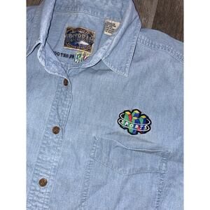 Vintage Nintendo 64 N64 Employee Shirt Denim Button Up Promo Womens M